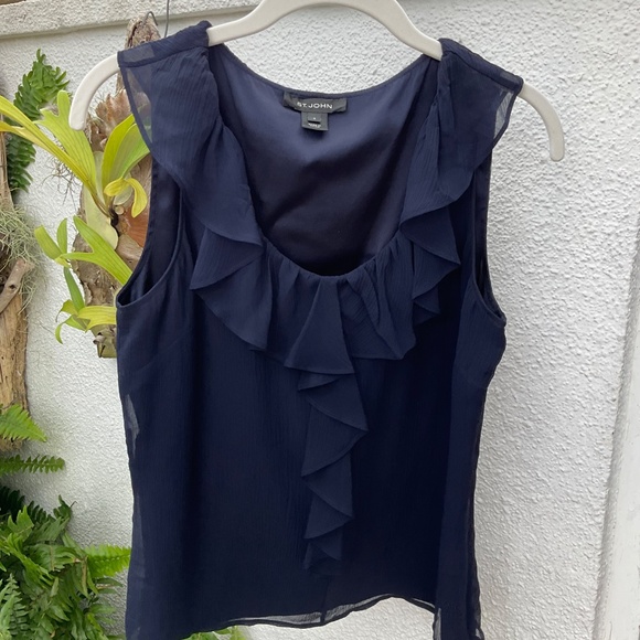 St. John Women’s Navy Blue Top - Picture 3 of 9